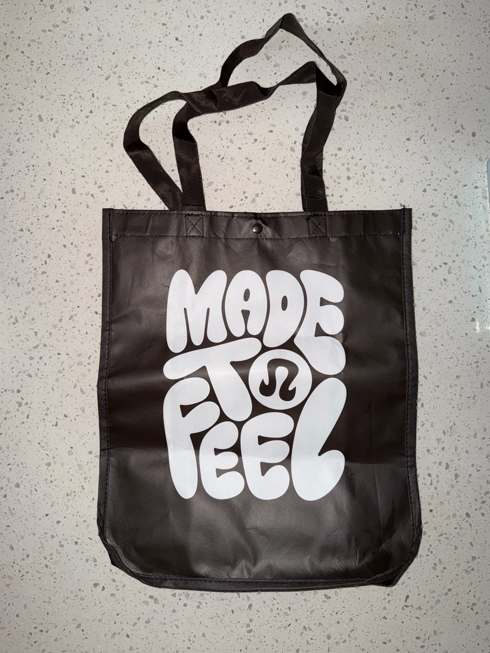 lululemon athletica Black Tote with White Graphic "Made to Feel"